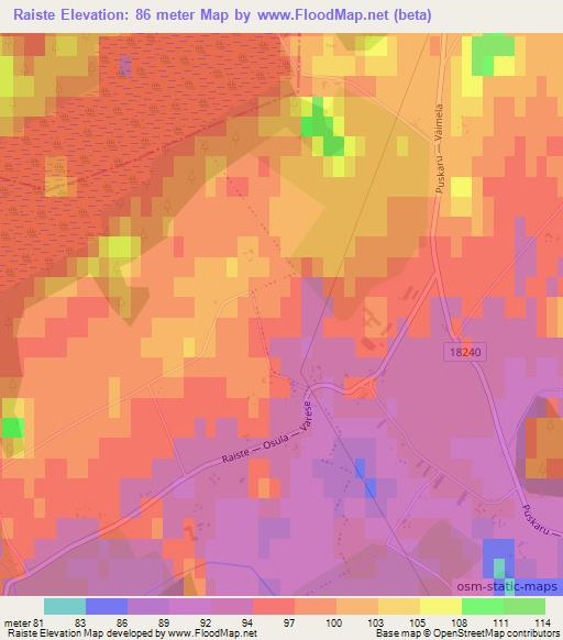 Raiste,Estonia Elevation Map