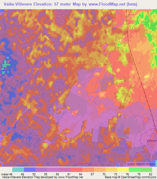 Vaike-Villevere,Estonia Elevation Map