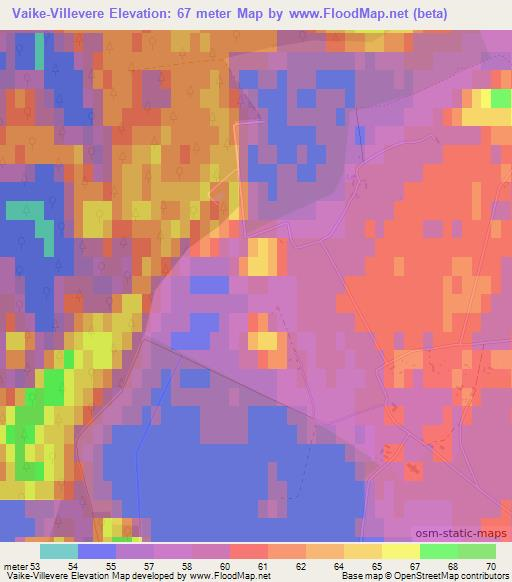 Vaike-Villevere,Estonia Elevation Map
