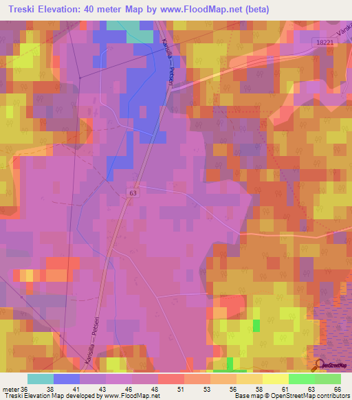 Treski,Estonia Elevation Map