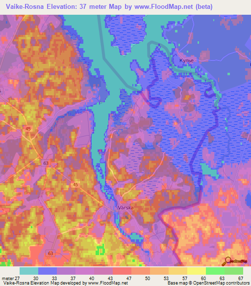 Vaike-Rosna,Estonia Elevation Map
