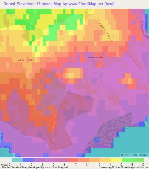 Rootsi,Estonia Elevation Map