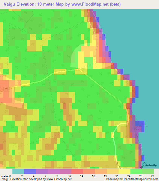 Vaigu,Estonia Elevation Map