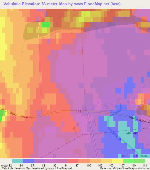 Vahukula,Estonia Elevation Map