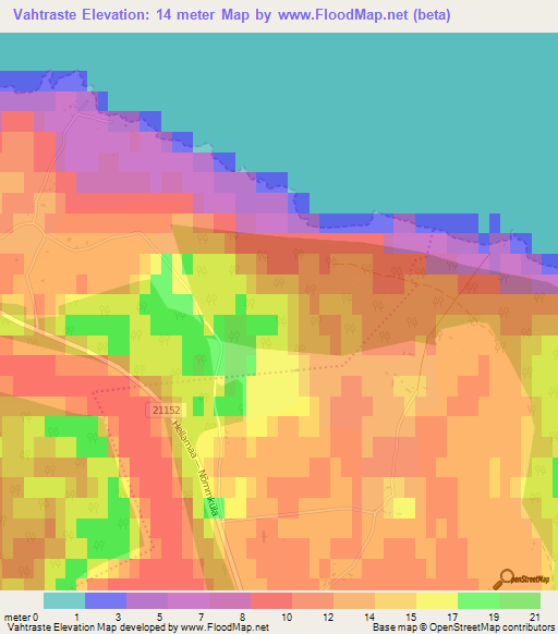 Vahtraste,Estonia Elevation Map