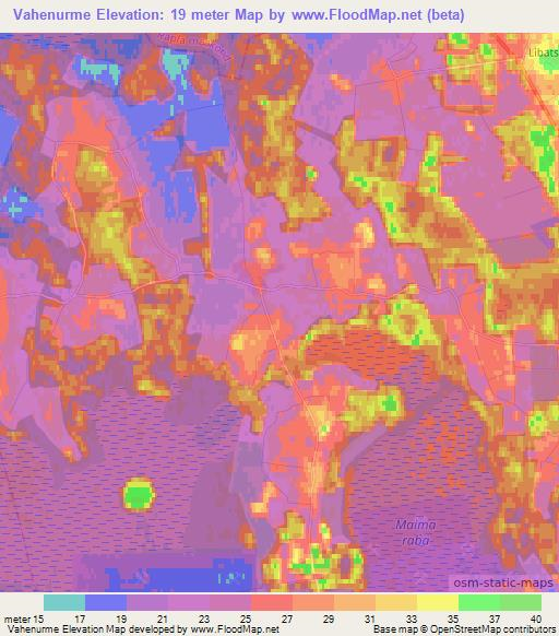 Vahenurme,Estonia Elevation Map