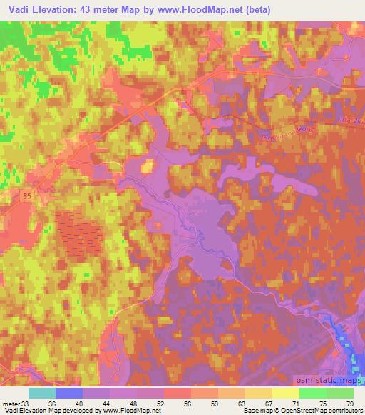 Vadi,Estonia Elevation Map