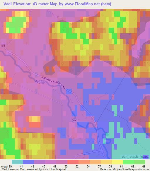 Vadi,Estonia Elevation Map