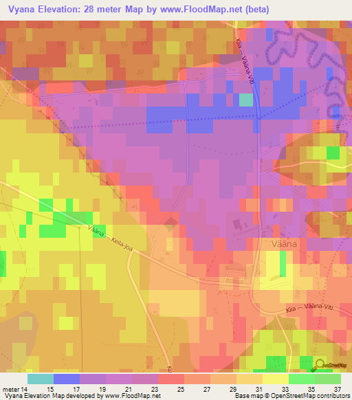 Vyana,Estonia Elevation Map