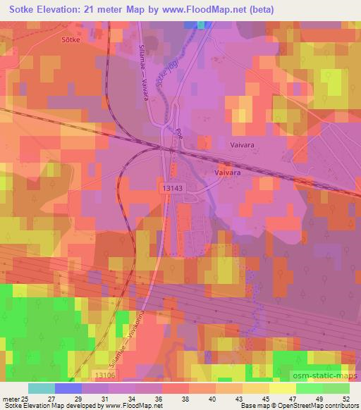 Sotke,Estonia Elevation Map