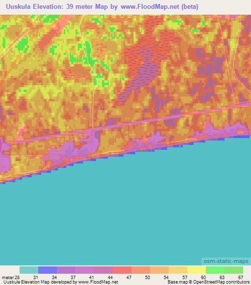 Uuskula,Estonia Elevation Map