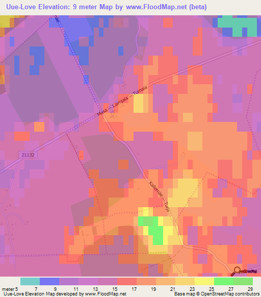 Uue-Love,Estonia Elevation Map