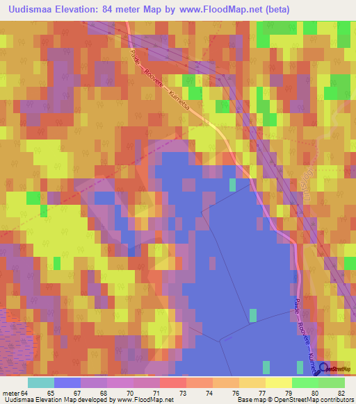 Uudismaa,Estonia Elevation Map