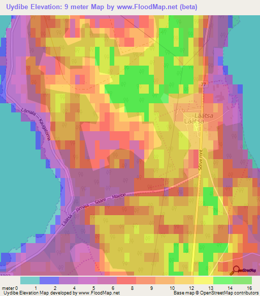 Uydibe,Estonia Elevation Map