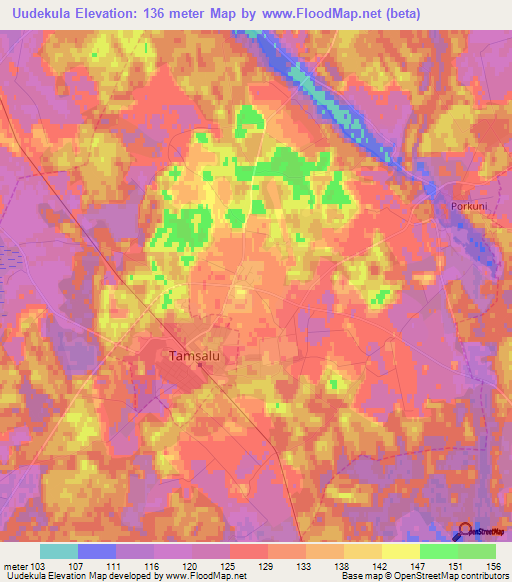 Uudekula,Estonia Elevation Map