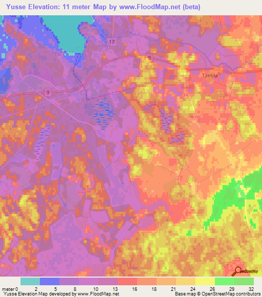 Yusse,Estonia Elevation Map