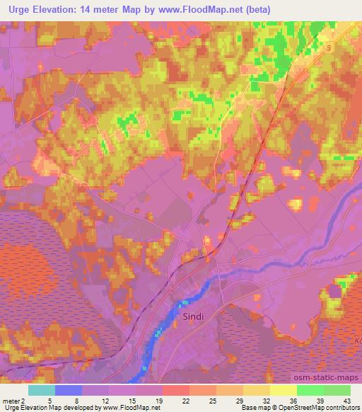 Urge,Estonia Elevation Map