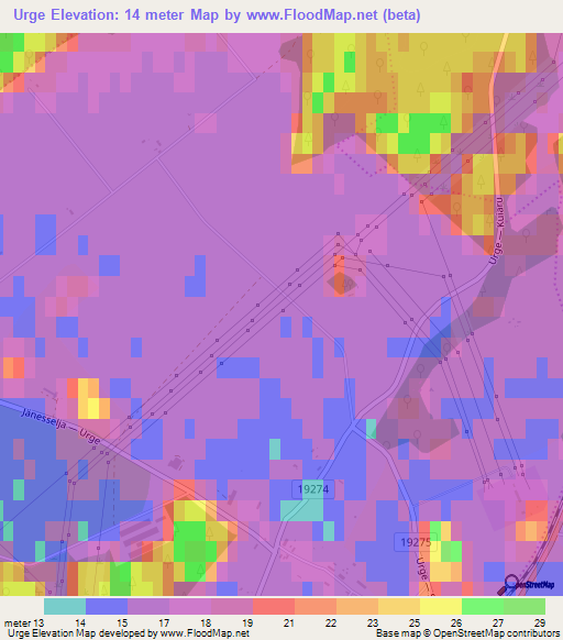 Urge,Estonia Elevation Map