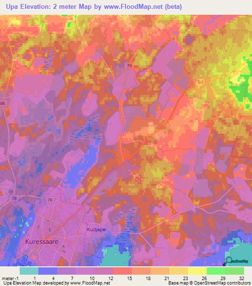 Upa,Estonia Elevation Map