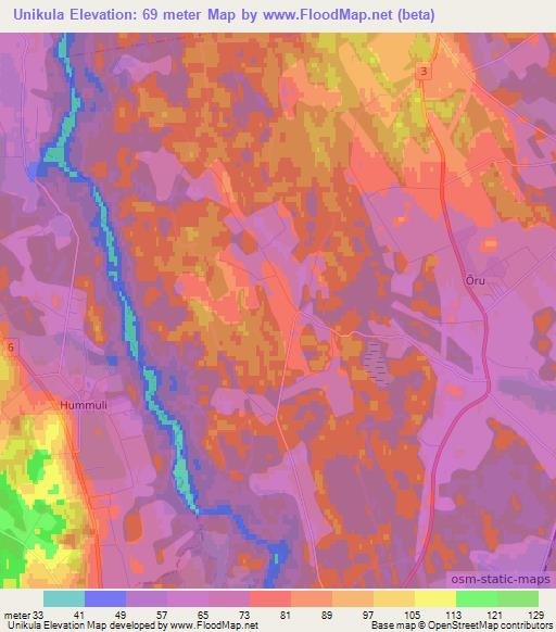 Unikula,Estonia Elevation Map