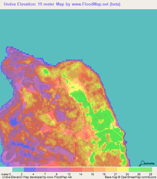 Undva,Estonia Elevation Map
