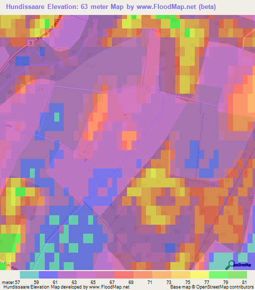 Hundissaare,Estonia Elevation Map