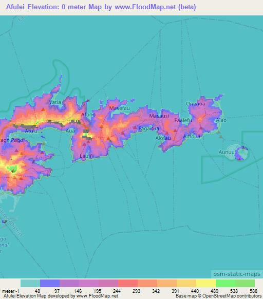Afulei,American Samoa Elevation Map