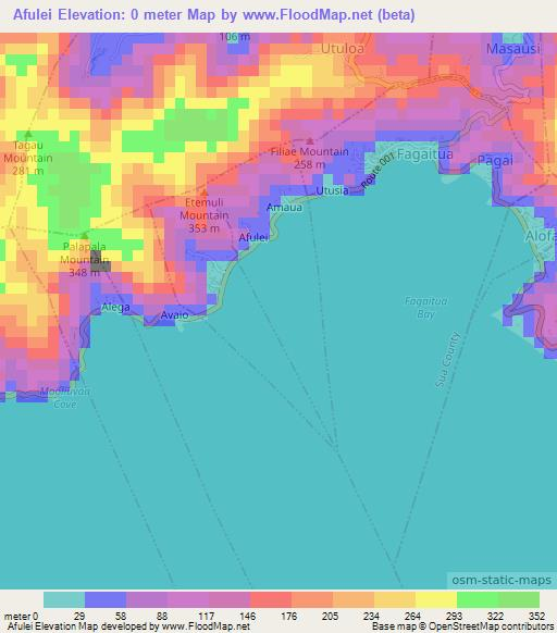 Afulei,American Samoa Elevation Map