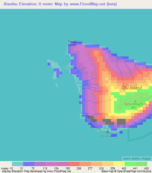 Alaufau,American Samoa Elevation Map