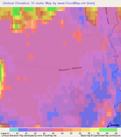 Umbusi,Estonia Elevation Map