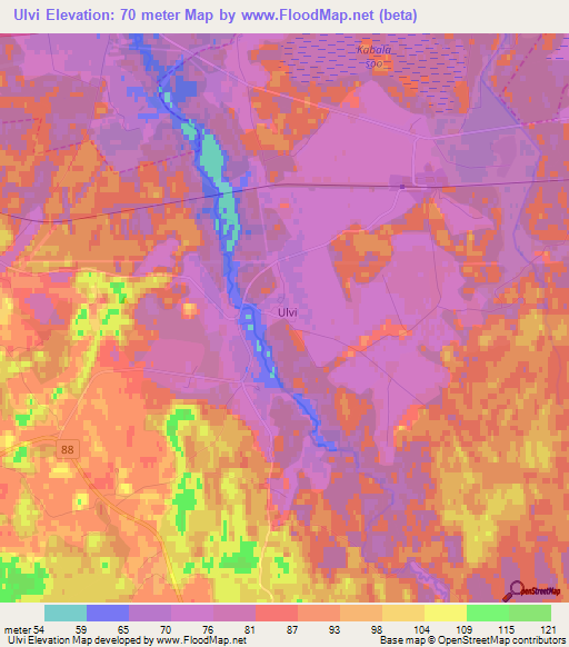 Ulvi,Estonia Elevation Map