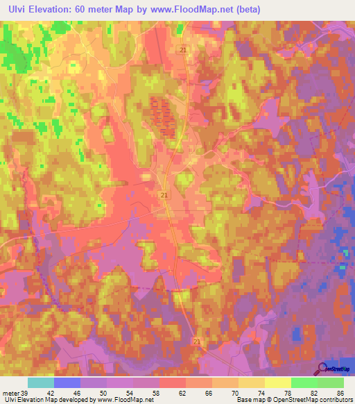 Ulvi,Estonia Elevation Map
