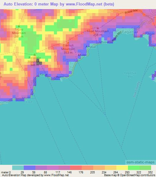 Auto,American Samoa Elevation Map