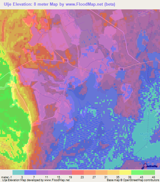 Ulje,Estonia Elevation Map