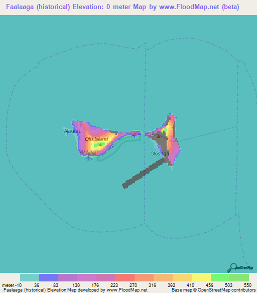 Faalaaga (historical),American Samoa Elevation Map