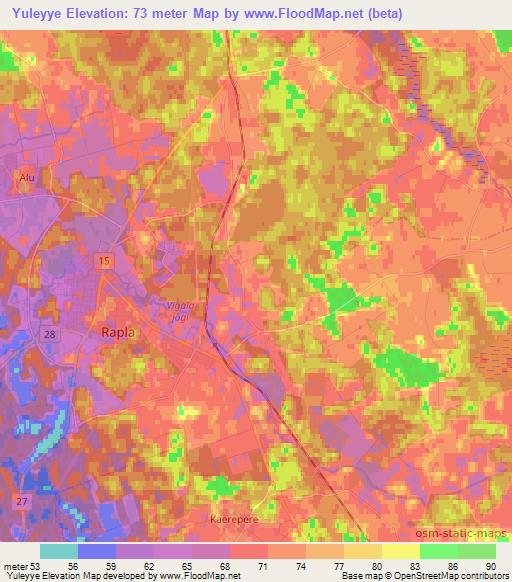 Yuleyye,Estonia Elevation Map