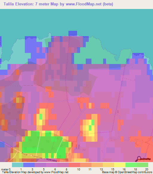 Talila,Estonia Elevation Map