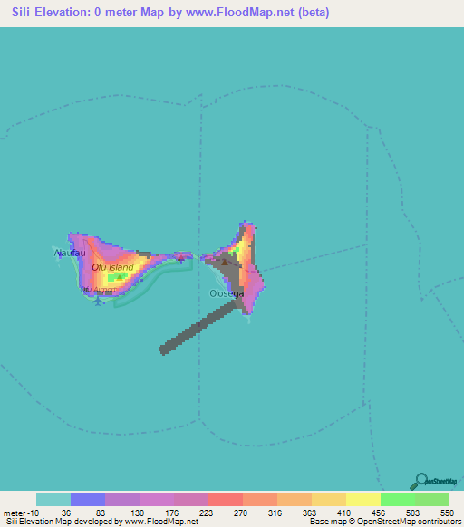 Sili,American Samoa Elevation Map