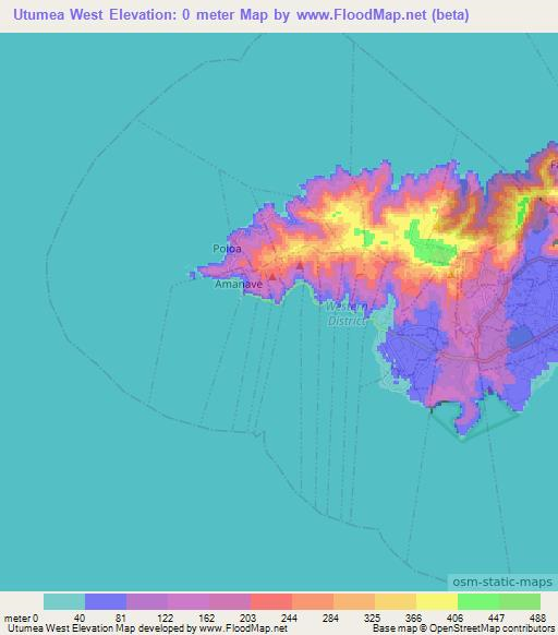 Utumea West,American Samoa Elevation Map