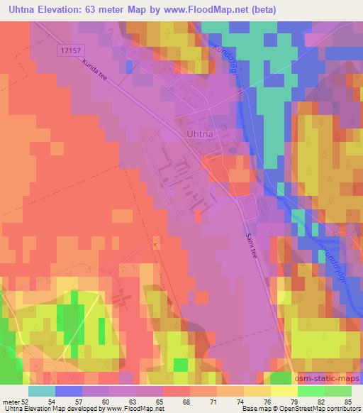 Uhtna,Estonia Elevation Map