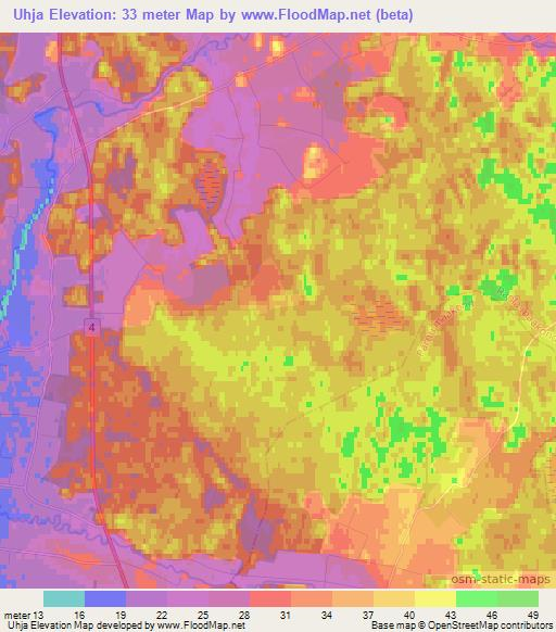 Uhja,Estonia Elevation Map