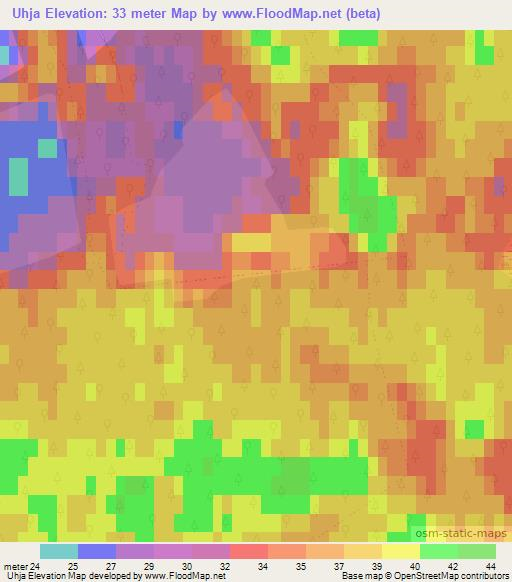 Uhja,Estonia Elevation Map