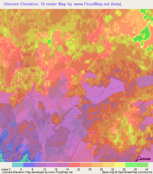 Uduvere,Estonia Elevation Map