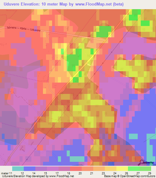 Uduvere,Estonia Elevation Map