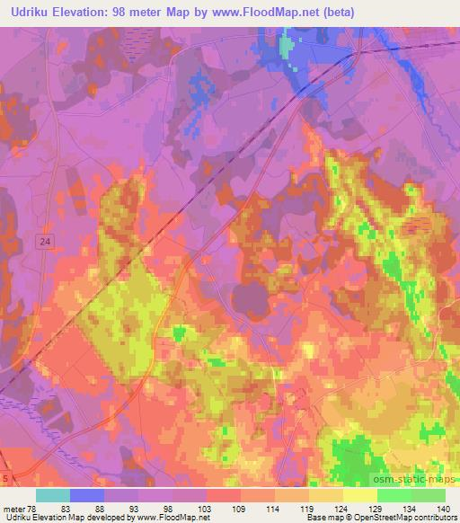 Udriku,Estonia Elevation Map
