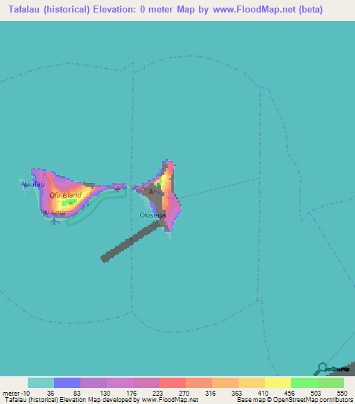 Tafalau (historical),American Samoa Elevation Map
