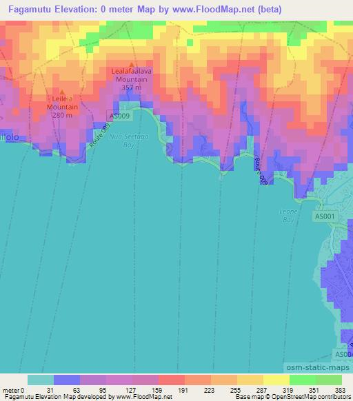 Fagamutu,American Samoa Elevation Map