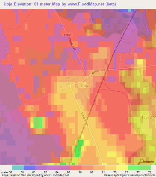 Ubja,Estonia Elevation Map
