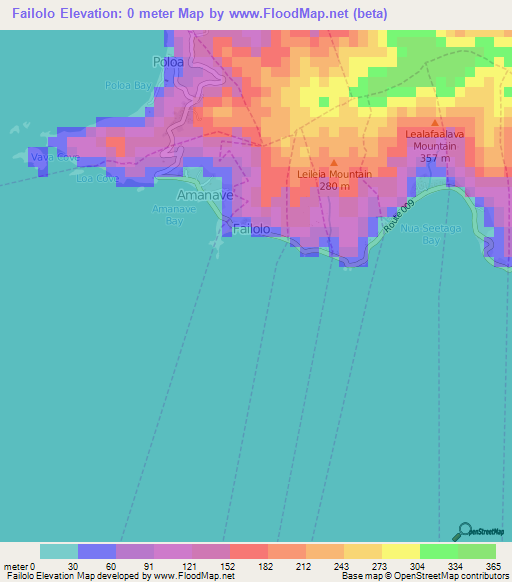 Failolo,American Samoa Elevation Map