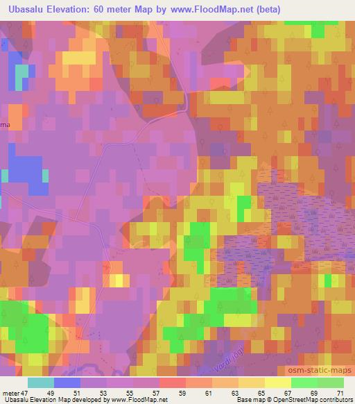 Ubasalu,Estonia Elevation Map